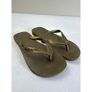 Havaianas Top Gold Flip Flops Size 6/37-38 Rubber Sandals For Women